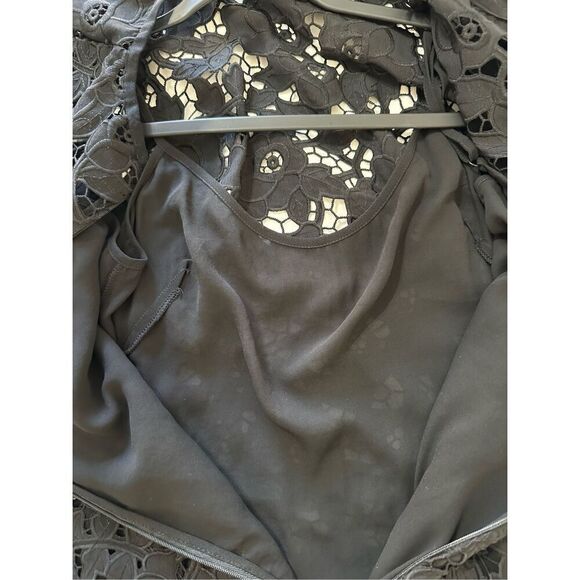 NWT Shoshanna by Anthropologie Black Lace Annella Trumpet Dress Size 6 - Picture 8 of 11